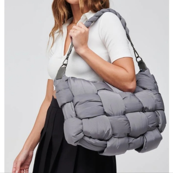 Handbags - NWT Sol And Selene Sixth Sense Puffer Large Hobo Bag in Carbon